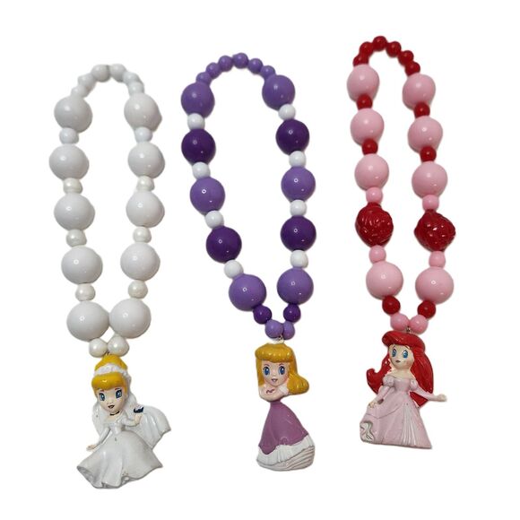 Set of 3 Disney Princess Chunky Bubblegum Bead Necklaces – Girls Dress-Up - Picture 1 of 4
